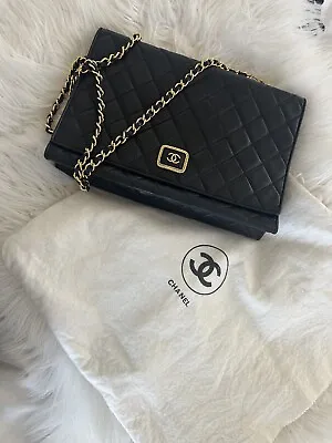 Chanel Chain Shoulder Matrasse Vintage Lambskin Black Ladies Shoulder Bag • $1900