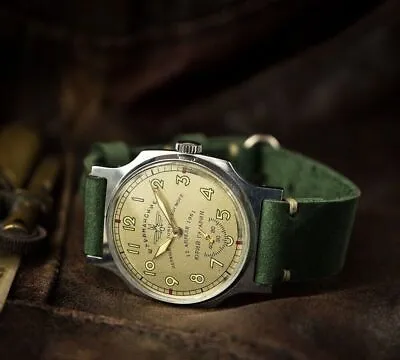 SHTURMANSKIE Gagarin  Pobeda  ( Victory ) Green Strap. USSR Military Watch • £146.65