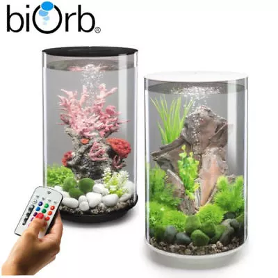 Biorb Tube 15 30 MCR LED Colour Change Clear Black White Aquarium Fish Tank • £214.99