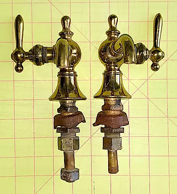 Antique Victorian Brass Sink Faucets Pair • $124.99