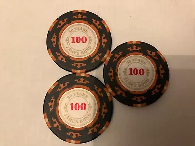 50 YEARS OF JAMES BOND 007 SOUVENIR 2012 POKER GAMING CHIP X3 Craig  CONNERY • £10.99