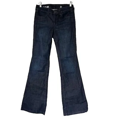 Womens Size 27 J.CREW High Heel Flare Dark Wash Blue Jeans W28xL31.5 • $38