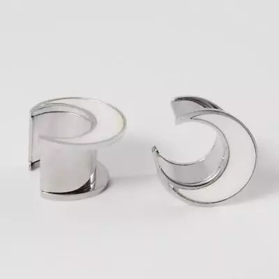 Pair Split Moon Ear Gauges Ear Plugs Ear Tunnels Body Jewelry Piercings  • $17.05
