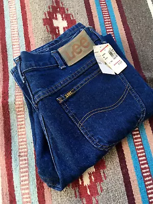 Vintage New Deadstock Lee Riders Dark Indigo Jeans Straight Leg Union Made 35x30 • $60