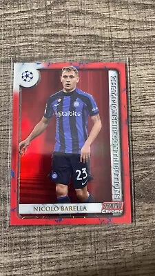 2023 Topps Stadium Club Chrome Nicolo Barella #CC-NB Red 5/5 Inter Milano SSP  • $85