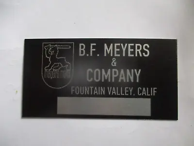 Nameplate Id-plate Sign B.F. Meyers Company Manx Buggy BJ • $31.88