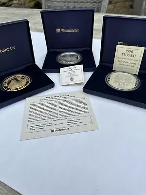 5oz Silver Proof Coins X 3. All .999 Silver. All With COA • £333