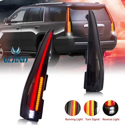 Pair Smoked Tinted LED Tail Lights For 07-14 Chevy Tahoe Suburban 1500 GMC Yukon • $359.99