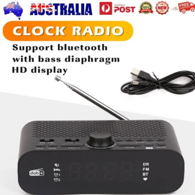$35.99 • Buy 170-240MHz LED Digital Portable Alarm Clock DAB/FM Radio With Bluetooth Speaker