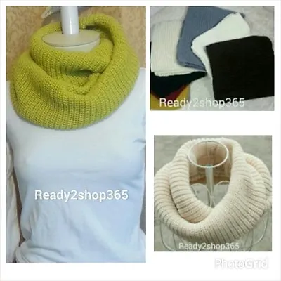 Knit Infinity Scarf Cowl Neck Shawl Warm Cable Winter Women 2 Circle Men New US • $9.99
