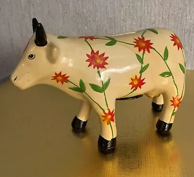 Cow Money Bank Box Flower Cow Vache Tirlire Like Cow Parade • £8.99