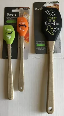 Lot Tovolo Halloween Bundle Silicone Spatulas Wood Handle 11  & 8  Mini BPA Free • $11.99