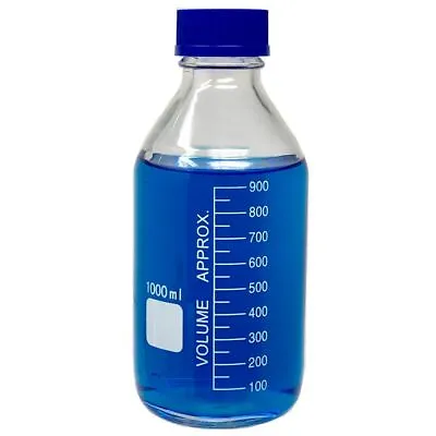 1L Glass Media Bottle Round GL45 Screw Cap Karter Scientific 251N4 (Single) • $17.99