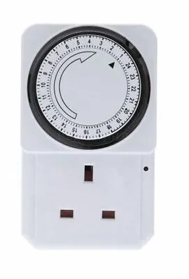 24 Hour Timer Switch Uk Socket Home Office Clock Switch Plug In New • £7.99