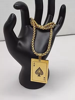 Signed English Laundry Ace Of Spades Stainless Steel Pendant Necklace • $0.99