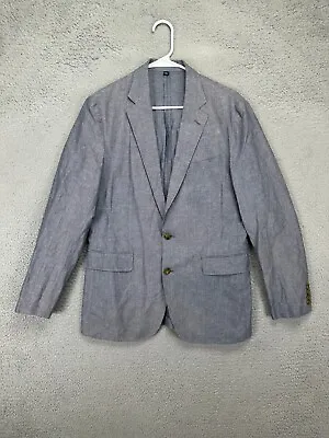 J.Crew Blazer Adult 38R Blue Ludlow Linen Blend Sport Coat 2 Button Suit Men NEW • $52.25