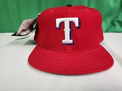 Vintage Texas Rangers Hat Red New Era 59fifty Fitted Size 7 5/8 Wool Made In USA • $55