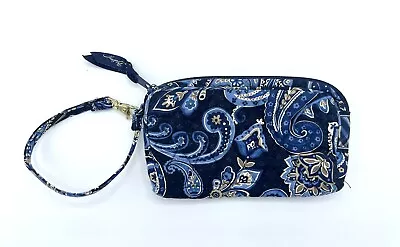 Vera Bradley WRISTLET Wallet MOD FLORAL BLUE Purse Clutch EC Free Shipping! • $15.99