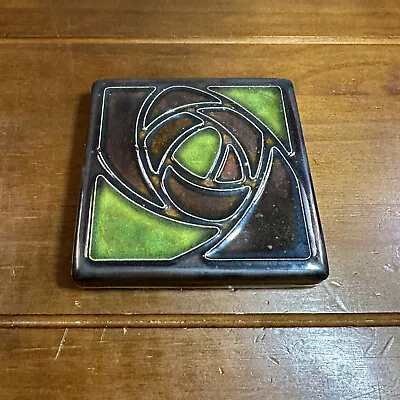 Motawi Tileworks Ann Arbor MI Handmade Tile Dard Hunter Rose Green Brown • $59.99