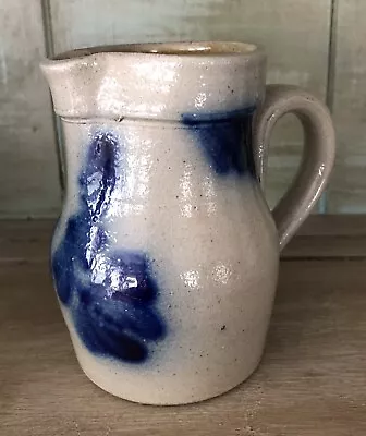 Vintage 1985 Cobalt Blue Salt Glaze  Stoneware Creamer/Pitcher • $15