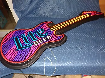 Large Vintage Miller Lite Beer Guitar Advertising Sign Light Up Display Nos Mint • $549.99