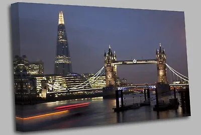 London Shard Skyline From Bridge Canvas Wall Art Picture Print • £42.98