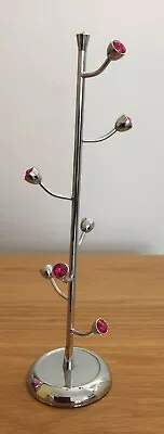 Metal Jewellery Tree Organiser Ornamental Display Stand Holder  - Pink Crystals • £3.99