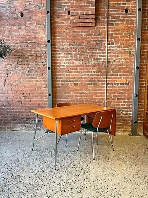 1960s Danish Teak And Steel Desk By Børge Mogensen • $5500