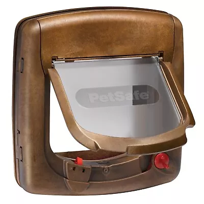 Staywell® Magnetic 4 Way Locking Deluxe Cat Flap (Wood Grain) • £35