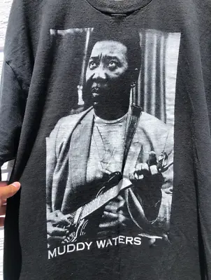 90’s Vintage Muddy Waters Shirt Short Sleeve Black Unisex Size S-234XL CC1203 • $24.69