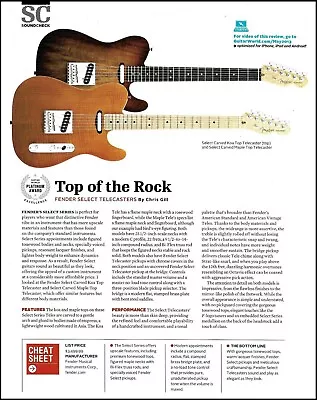 $4.46 • Buy Fender Select Telecaster Carved Koa & Maple Top Guitar Review Article 2013 Print