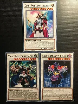 YUGIOH!! Odin + Thor + Loki Aesir Set LEHD-ENB30/31/32! All 3! Common! NM! EN! • £1.53