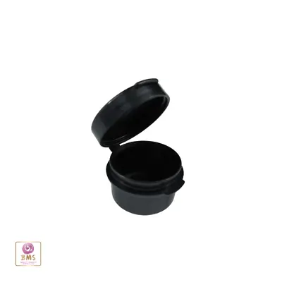 Cosmetic Hinged Jars 5 Gram Empty Plastic Beauty Containers Pot Black (25) 5092 • $27.95