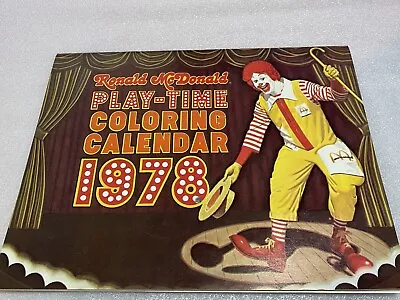 Vtg 1978 Ronald McDonald’s Onalds Coloring Calendar  With Coupons Never Colored • $29.11