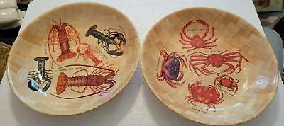 2 Woven Chip Snack Bowls 11  Crab Lobster Species Pool Beach Summer Party • $24