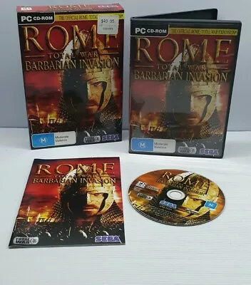 Total War Rome Barbarian Invasion M Box Disc Booklet Sega PC Game VGC 2005 • $24