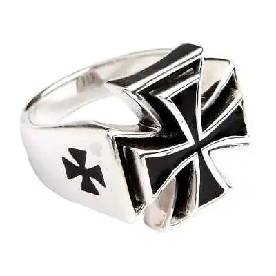 Maltese Iron Cross Solid 925 Sterling Silver Men's Ring Biker Motorcycle Rocker • $85