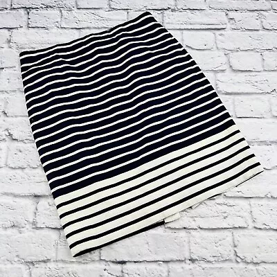 J CREW No. 2 Pencil Skirt In Colorblock Stripe Navy Size 10 Back Zipper Lined • $22.24