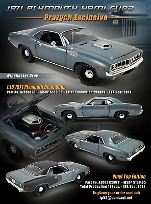 Acme 1:18 1971 Plymouth Hemi Cuda - Exclusive -a1806123p - Free Ship - Blister • $104.99