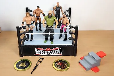 £34.95 • Buy WWE Wrekkin' Ring Playset Wrestling Figure + Accessories Bundle Missing Cage