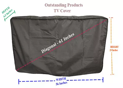 Weather Resistant Lined Protective Outdoor TV Cover For Sharp LC-60N7000U Black • $55