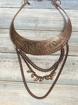 Vanessa Mooney  Necklace Choker Collar Copper Tone Dangle • $80.75