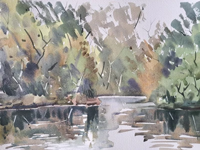 £30 • Buy River Trent Watercolour Painting Signed Original 