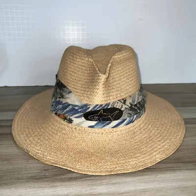 Greg Norman Cap Adult One Size Brown Straw Outdoors Golf Sun Hat Hawaiian Band • $22
