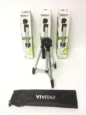 3x NEW VIVITAR VPT-1250 Photo Video Tripod 50  Extension 3.3LBS Capacity • $44.95