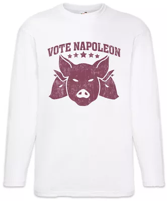 Vote Napoleon Men Long Sleeve T-Shirt Animal Animals Pig Farm Symbol Sign Logo • £27.59