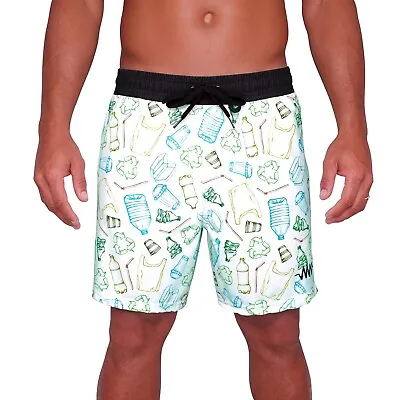 Men’s 18” Board Shorts Made From 100 % Recycled Plastic With Zipper Pockets 34 • $45.98