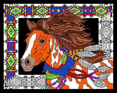 Desert Stallion - Large 16x20 Inch Fuzzy Velvet Coloring Poster • $8.99