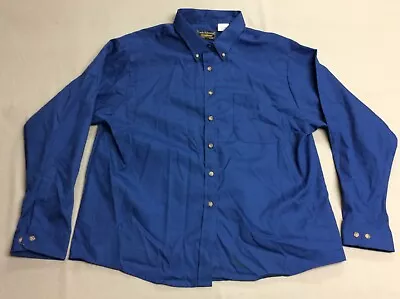 Vintage 80s Lady Edwards Casual Blue Button Down Shirt Womens Xl Deadstock New! • $1.99