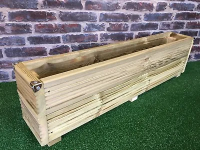 Tall Wooden Patio Planter / Window Box Decking Trough Timber Garden Flower Tub • £75.90